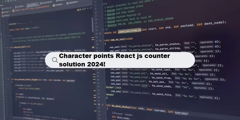 Coding Filters & counter characters points in react.js github git queries