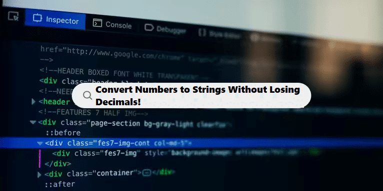 coding filters & convert numbers to strings without losing decimal decimal-to-string