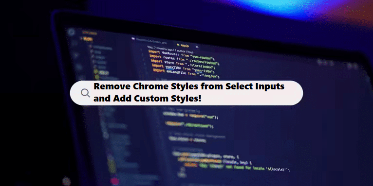 Remove Chrome Styles from Select Inputs and Add Custom Styles coding filters