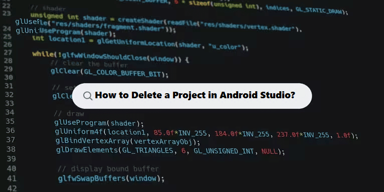 android studio delete a project in coding filters