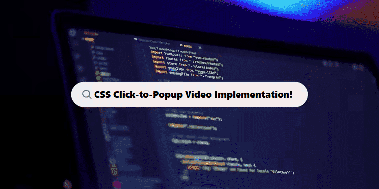 popup video on link click in css coding filters